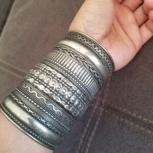 Vintage Cuff Bracelet Extra Wide Boho Statement accessory Handmade